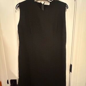 Chic Black Textured Midi Dress